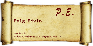 Palg Edvin névjegykártya
